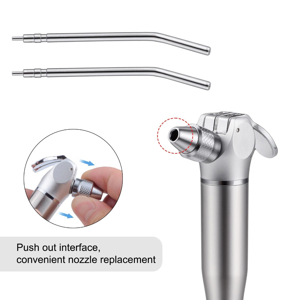 2Pcs Dental 3-Way Syringe Handpiece for Air Water Spray with 4 Nozzles